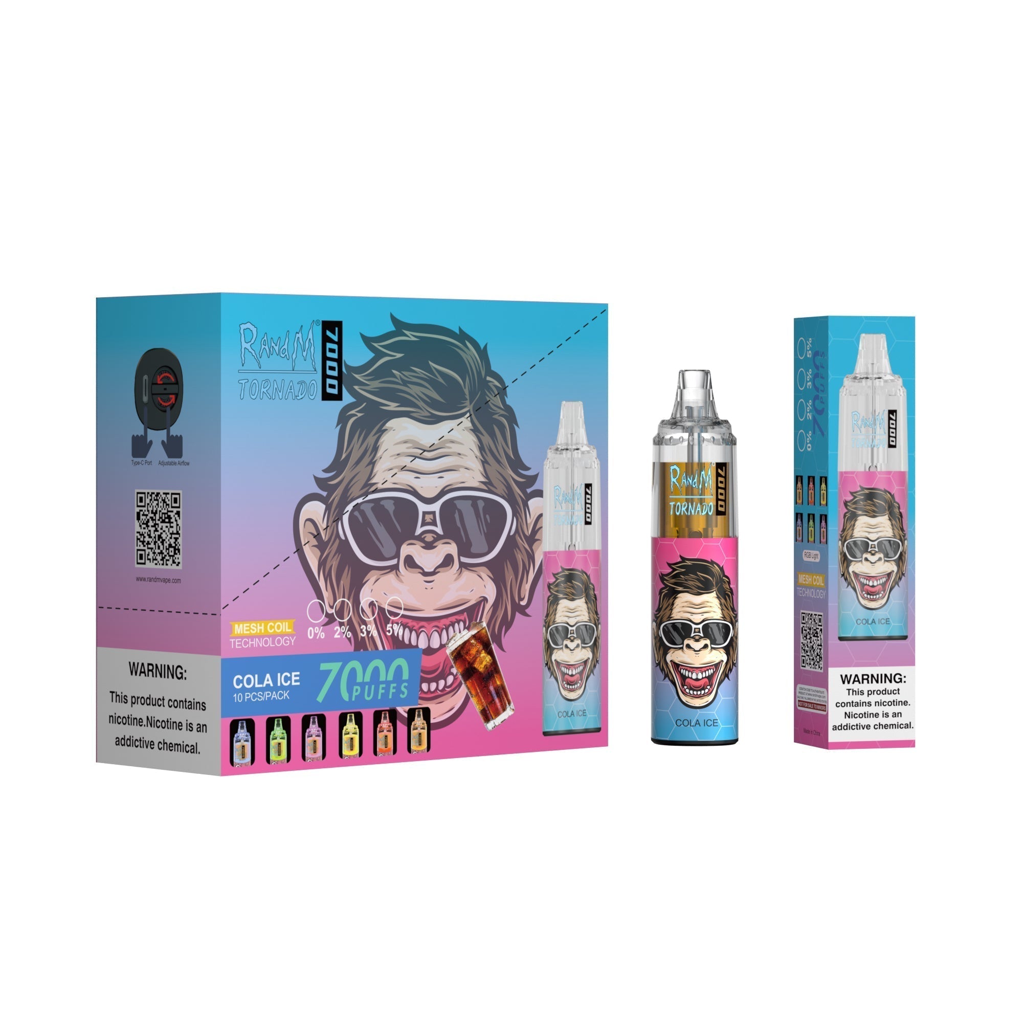 RAndM Tornado 7000 Caladas Vape Desechable (Caja de 10)