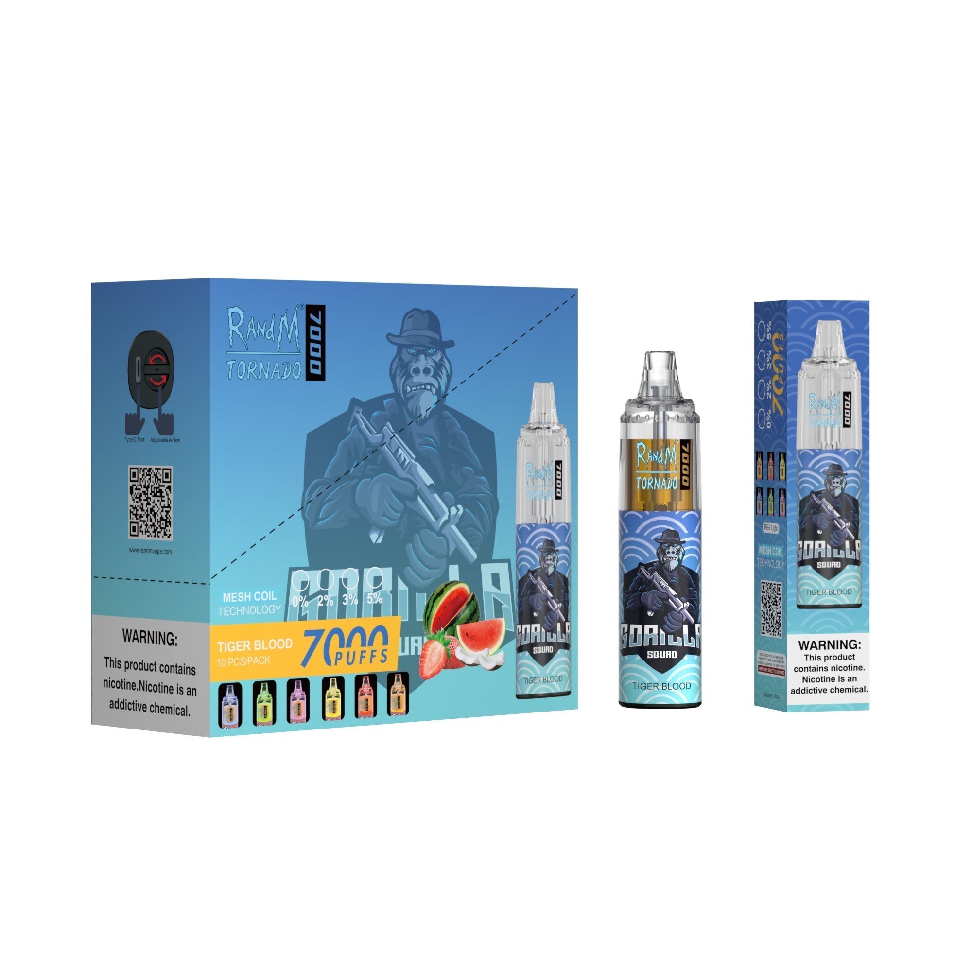 RAndM Tornado 7000 Caladas Vape Desechable (Caja de 10)