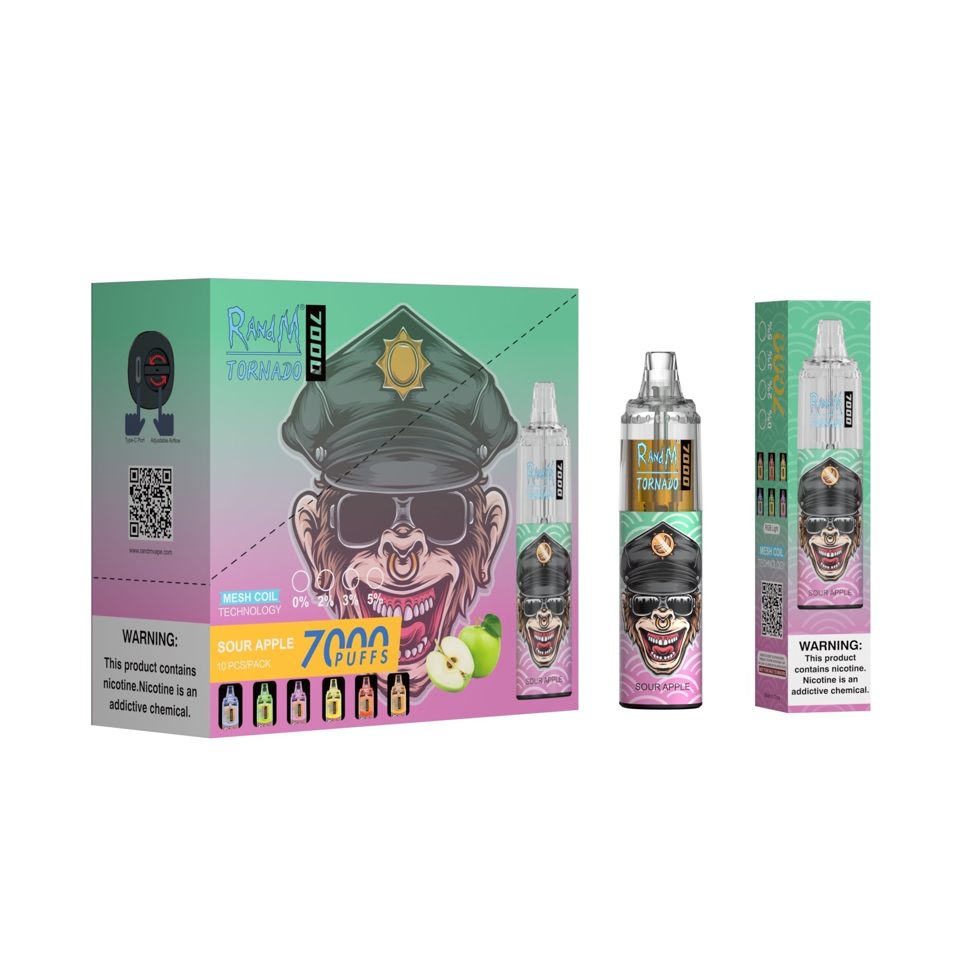 RAndM Tornado 7000 Caladas Vape Desechable (Caja de 10)