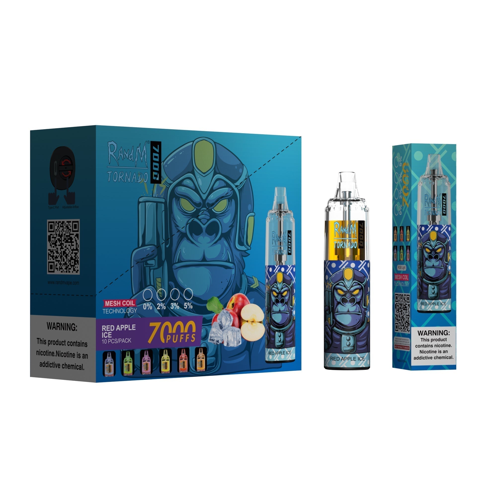 RAndM Tornado 7000 Caladas Vape Desechable (Caja de 10)