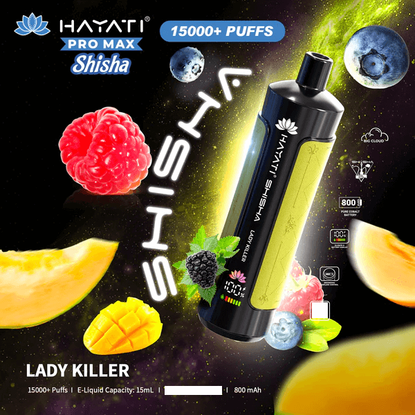 Hayati Shisha 15000 Caladas Vape Desechable (Caja de 10)