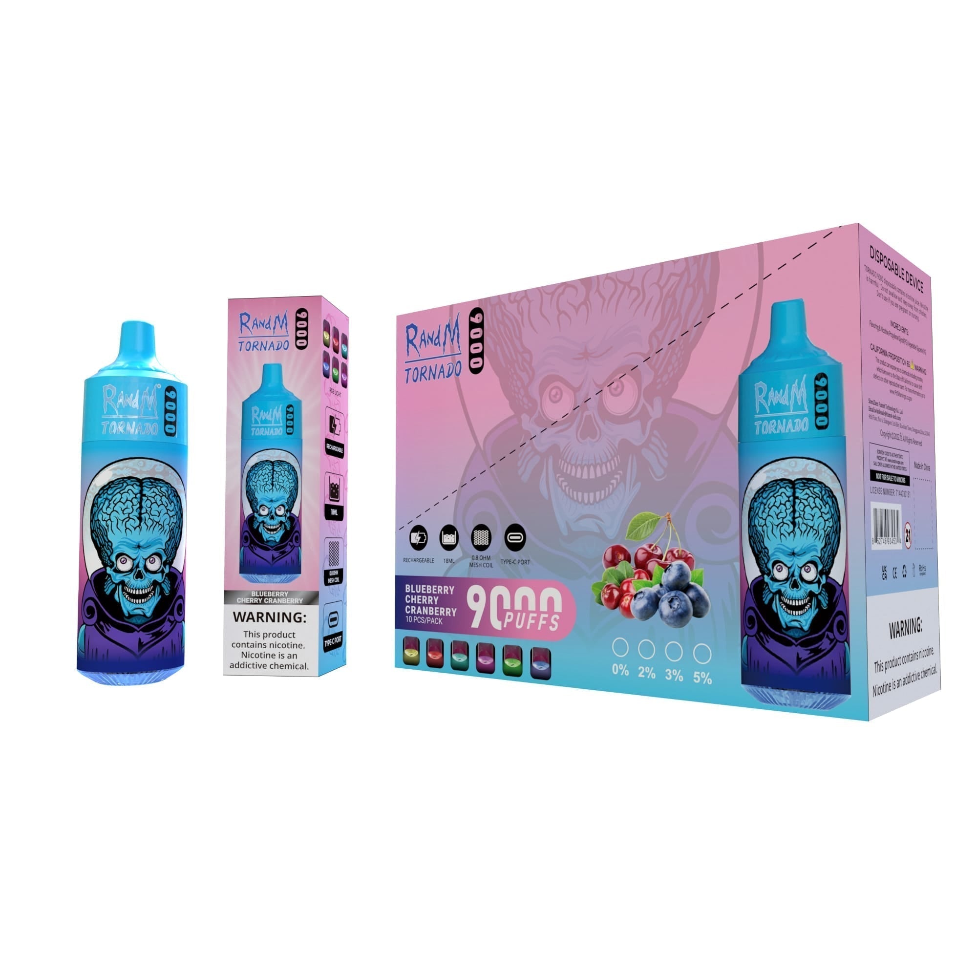 RAndM Tornado 9000 Caladas Vape Desechable (Caja de 10)