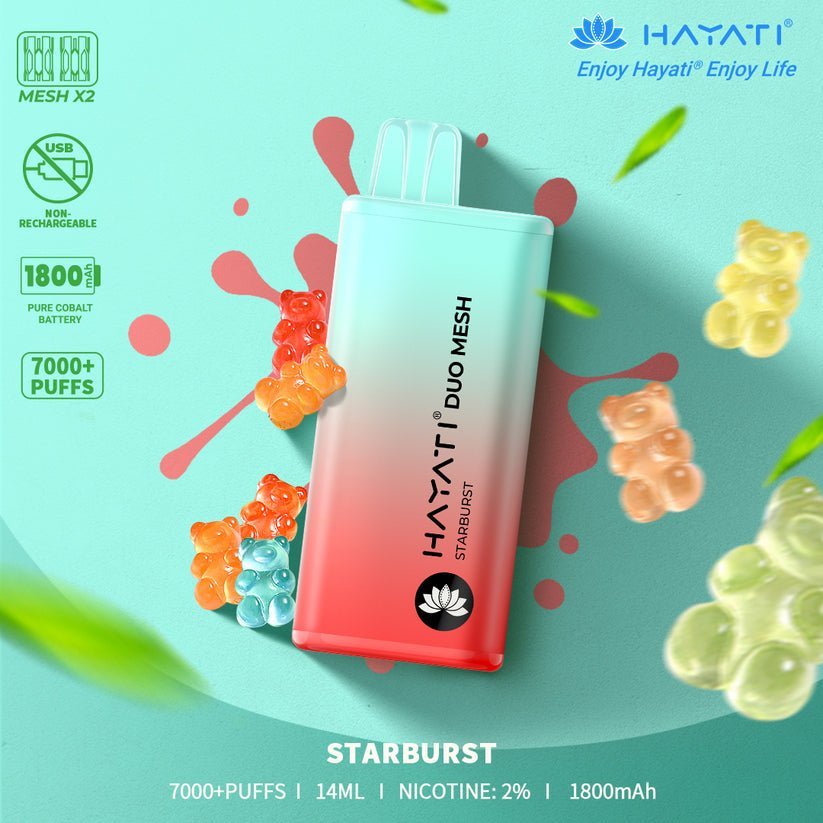 Hayati Duo Mesh 7000 Puffs Disposable Vape Bar Pod Kit #Simbavapes#